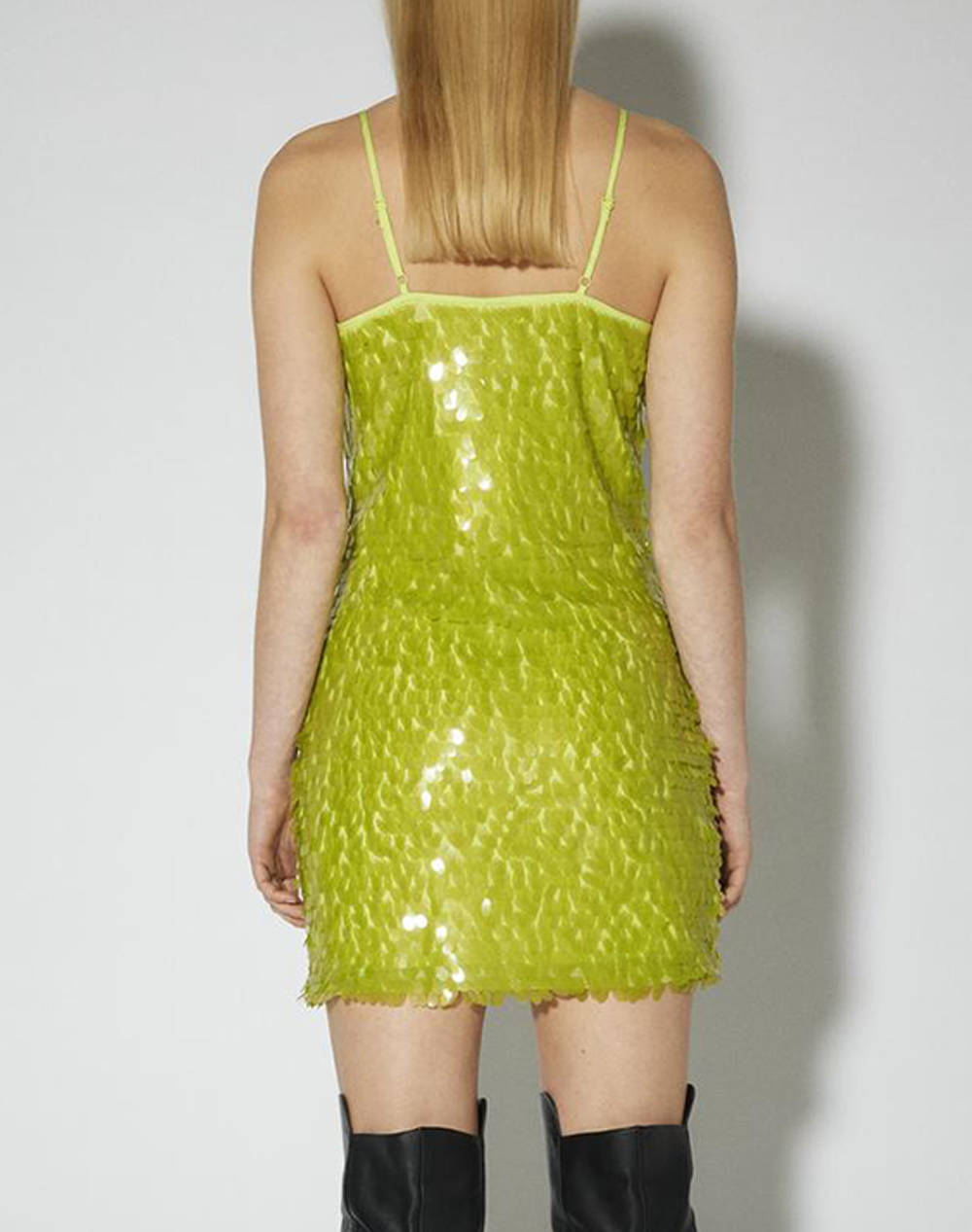 SOMETHING SNGRACE SL SEQUIN DRESS D1 10280743-SULPHUR SPRING LightGreen φωτογραφία