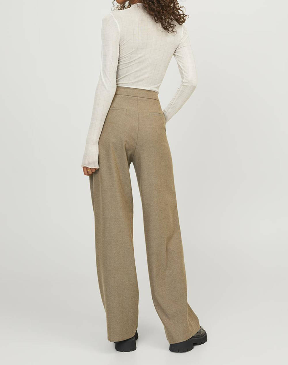 JJXX JXZOEY LS MESH TOP WVN 12241361-BEIGE Biege φωτογραφία