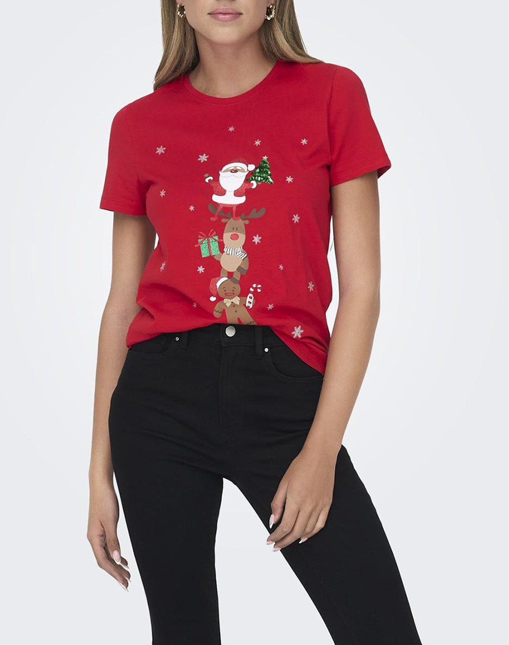 ONLY ONLYRSA LIFE CHRISTMAS S/S TOP BOX JRS 15306571-Urban Red Red 8010AONLY3400301_XR09360