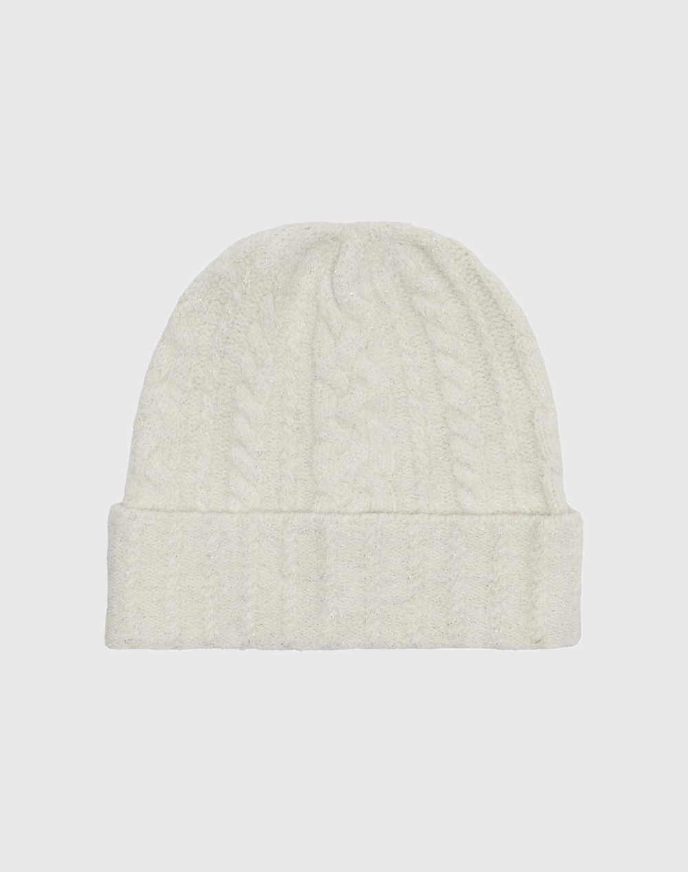 ONLY ONLSALLY LIFE CABLE LUREX KNIT BEANIE CC 15297986-Cloud Dancer OffWhite