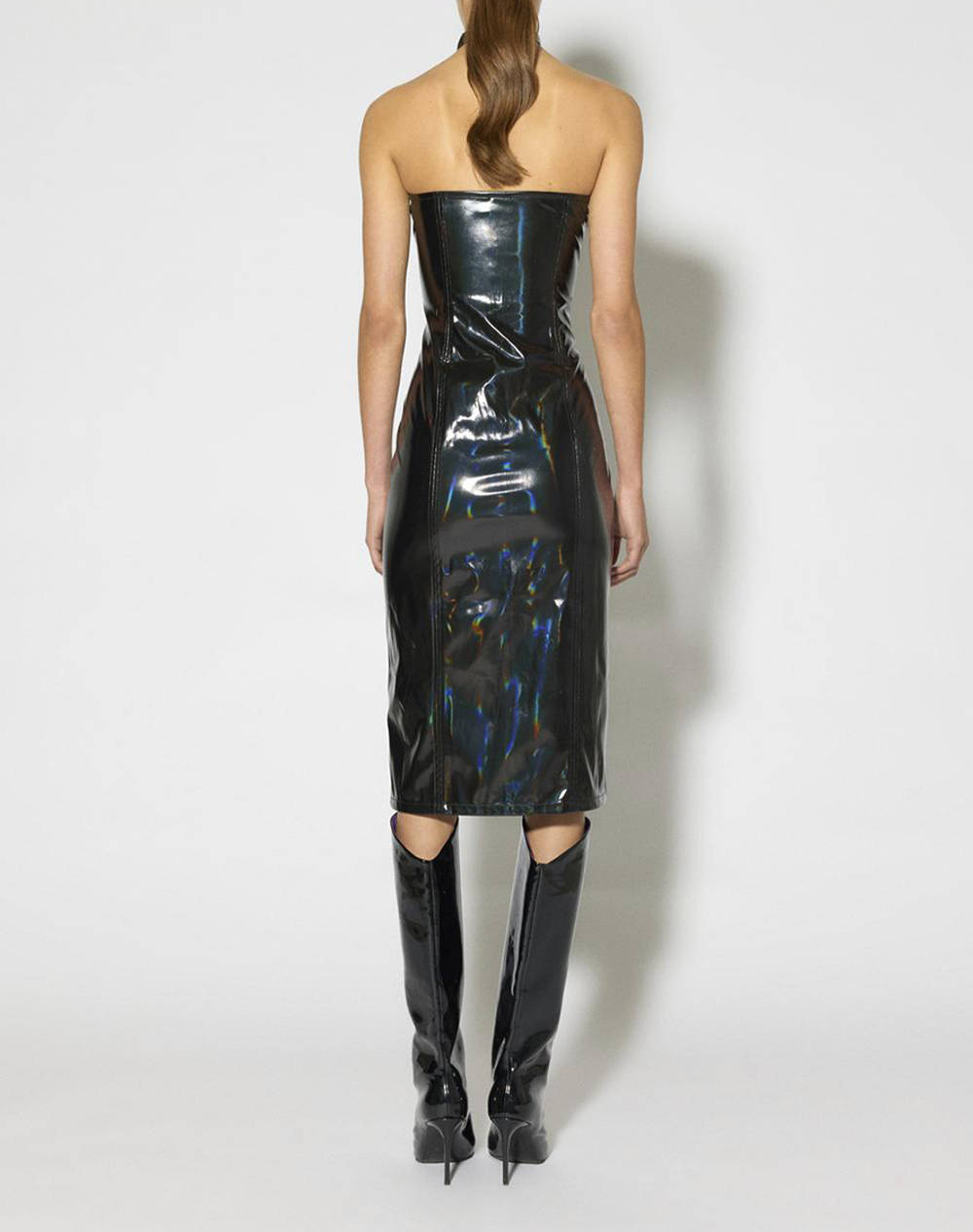 SOMETHING SNKIM OFF SHOULDER TIGHT CALF DRESS- MCH 10294522-BLACK Black φωτογραφία