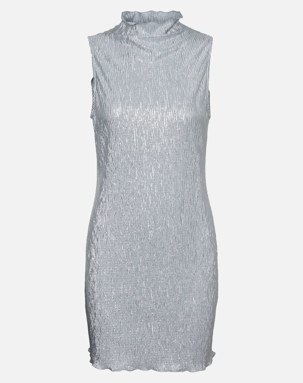 SOMETHING SNNADIA SL HIGHNECK MINI DRESS - MCH 10294593-SILVER LightGray φωτογραφία