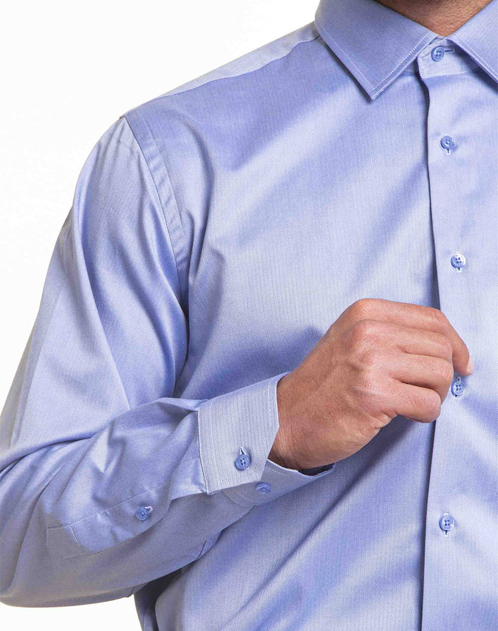 THE BOSTONIANS ΠΟΥΚΑΜΙΣΟ TWILL CUSTOM FIT 3AMP2143-B166 Blue φωτογραφία