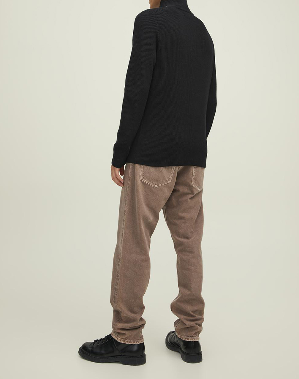 JACK&JONES JPRCCPERFECT KNIT HALF ZIP SN 12216768-BLACK Black φωτογραφία