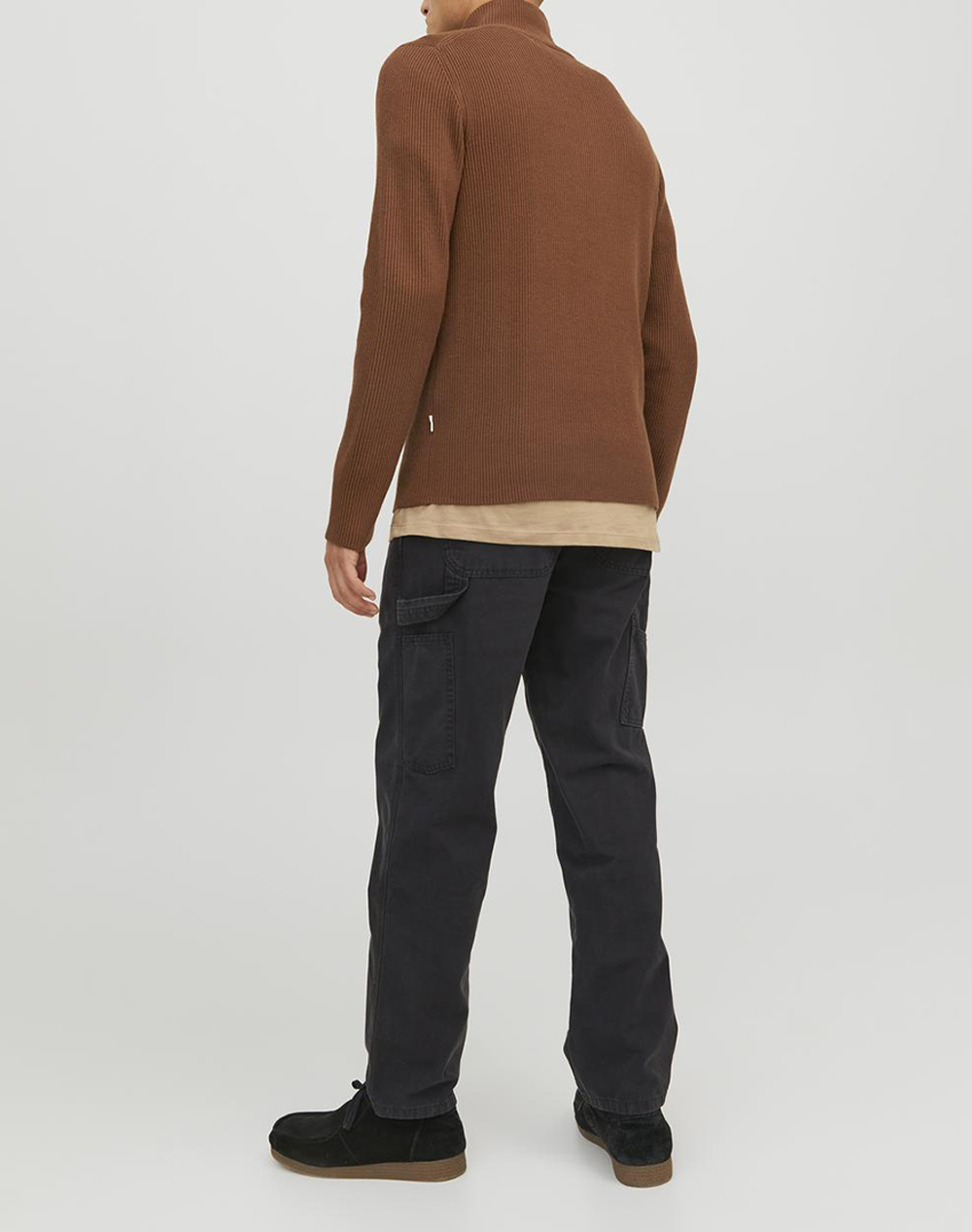 JACK&JONES JPRCCPERFECT KNIT HALF ZIP SN 12216768-Cambridge Brown Brown φωτογραφία
