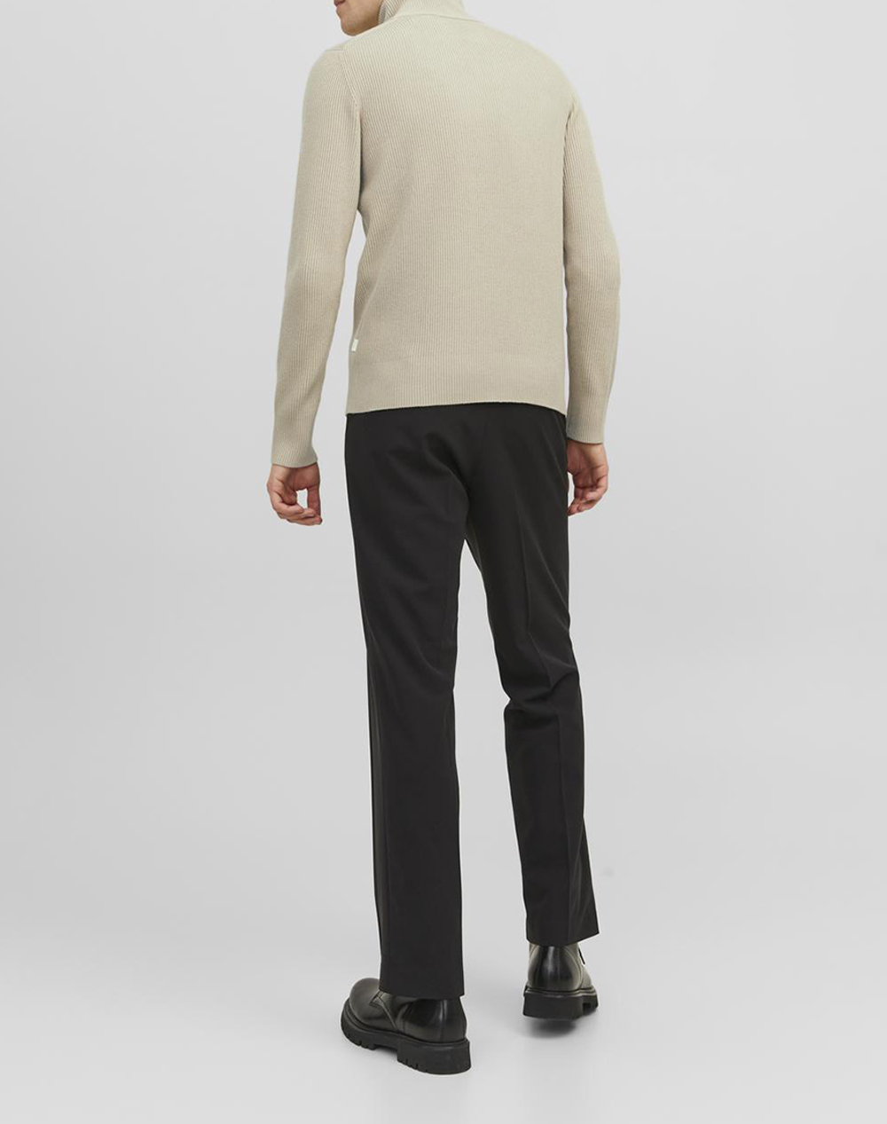 JACK&JONES JPRCCPERFECT KNIT HALF ZIP SN 12216768-Island Fossil Ecru φωτογραφία