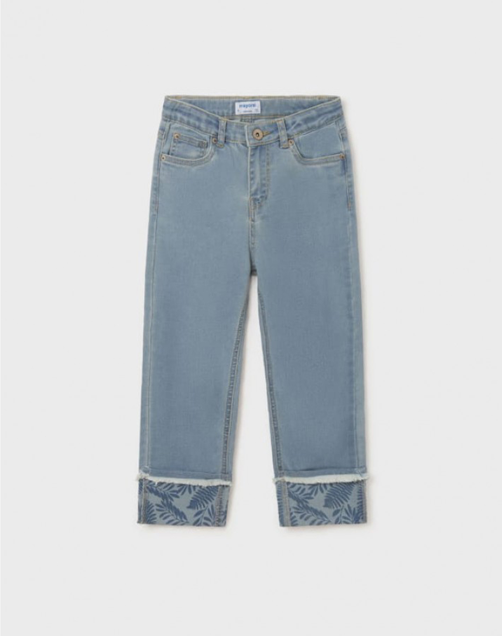 MAYORAL MAYORAL Παντελονι cropped τζιν 6580-85 DenimLightBlue