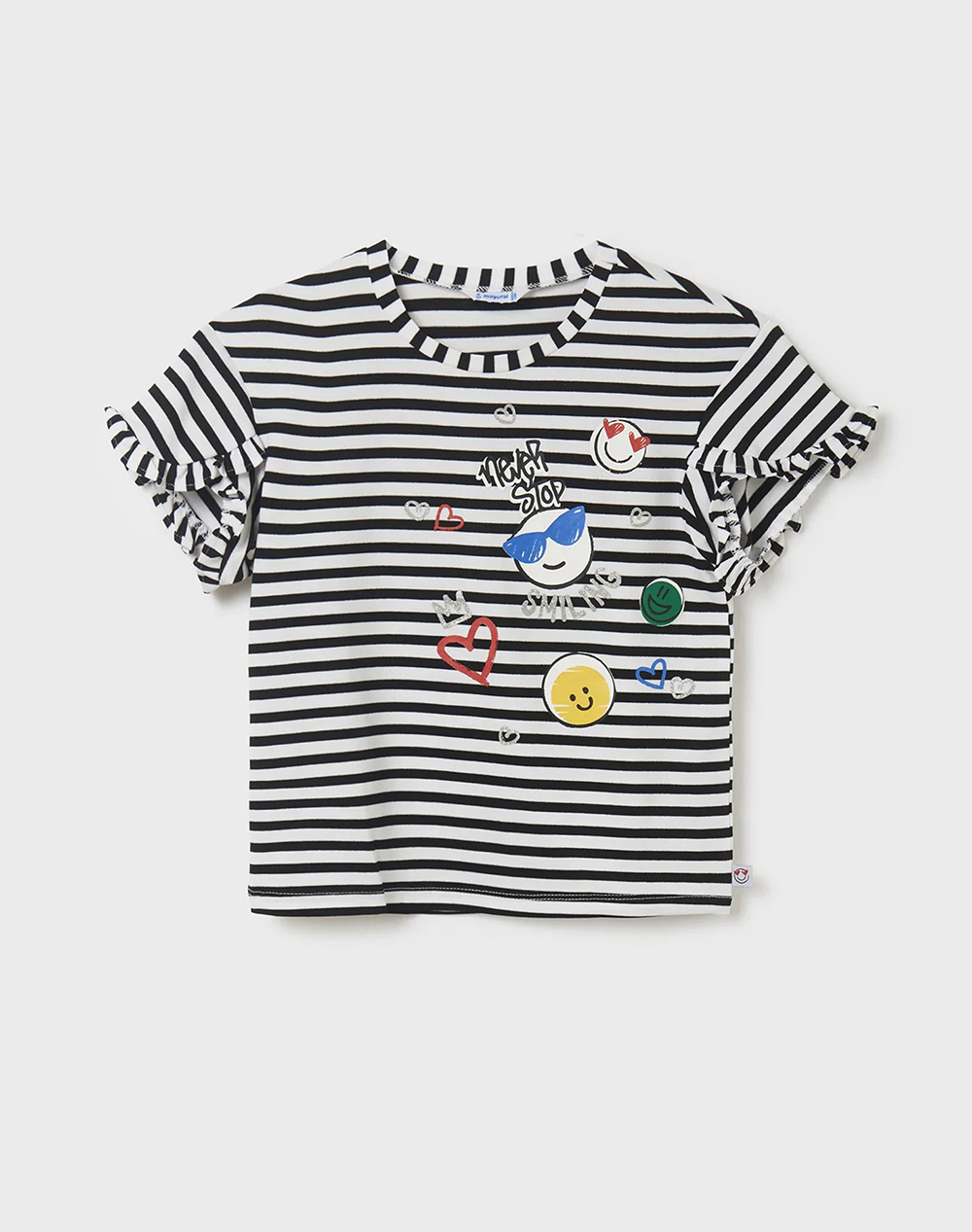 MAYORAL MAYORAL Μπλουζα κοντ/κη ριγε γραφικο 6054-82 Black