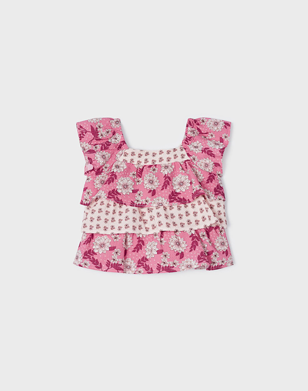 MAYORAL Πουκαμισα σταμπωτη συνδυασμενη 3137-22 Fuchsia