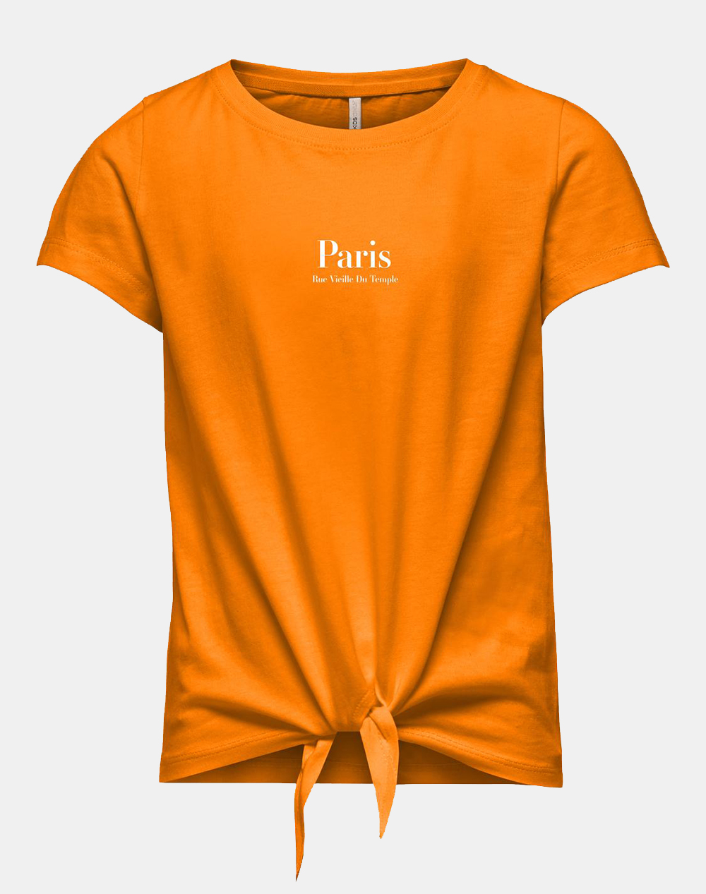 ONLY ONLY N KOGSARA FIT S/S CITY KNOT TOP BOX JRS 15295171-Tangelo Orange