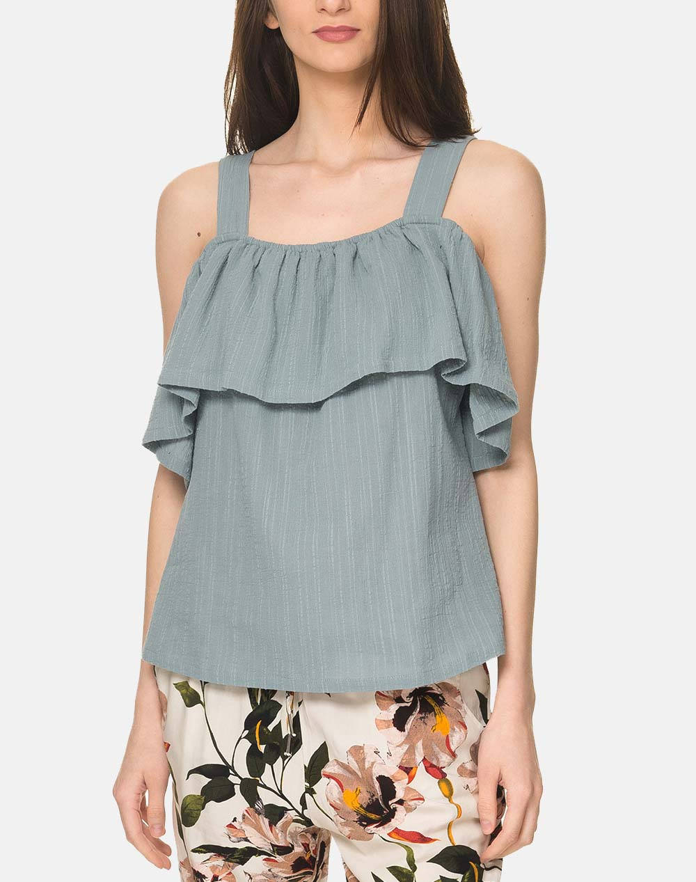 GLAMOROUS ΓΥΝΑΙΚΕΙΟ ΤΟΠ ΜΕ CUT OUT ΣΧΕΔΙΟ KA5516-DUCEG Indigo