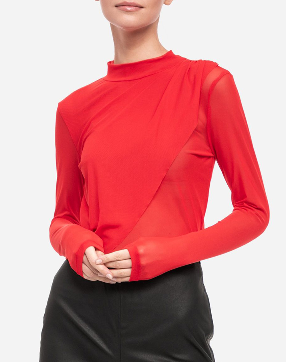 NA-KD 10 EXTRA LAYER MESH TOP ΓΥΝΑΙΚΕΙΟ 1017-000738-RED Red 9010ANAKD3460001_9699