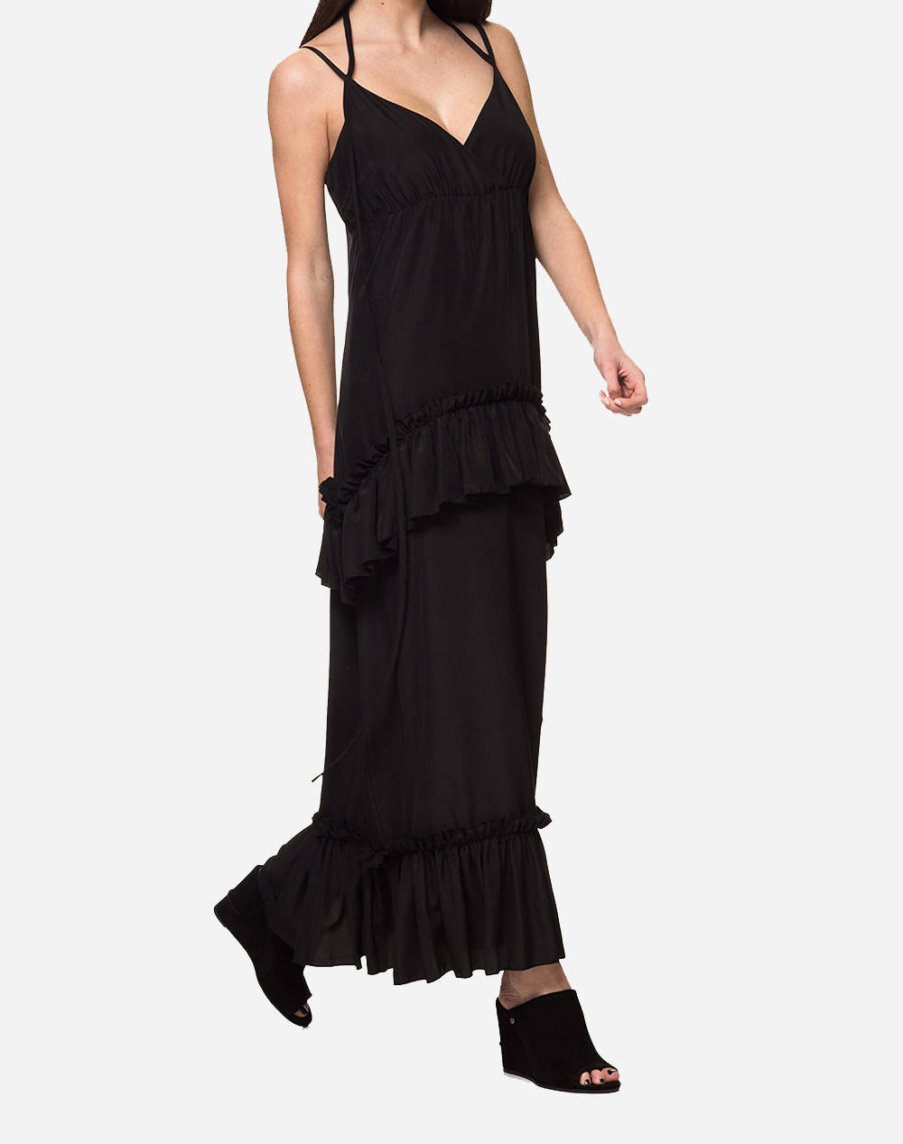 Sh by SILVIAN HEACH ASTORGA ΓΥΝΑΙΚΕΙΟ ΜΑΚΡΥ ΦΟΡΕΜΑ RNP18149VE-BLK Black