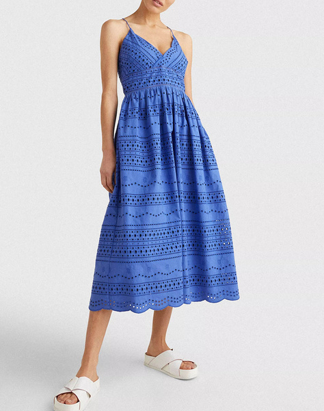 TOMMY HILFIGER BRODERIE FLARE MIDI DRESS NS