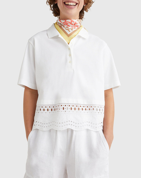 TOMMY HILFIGER RLX BRODERIE ANGLAISE POLO SS