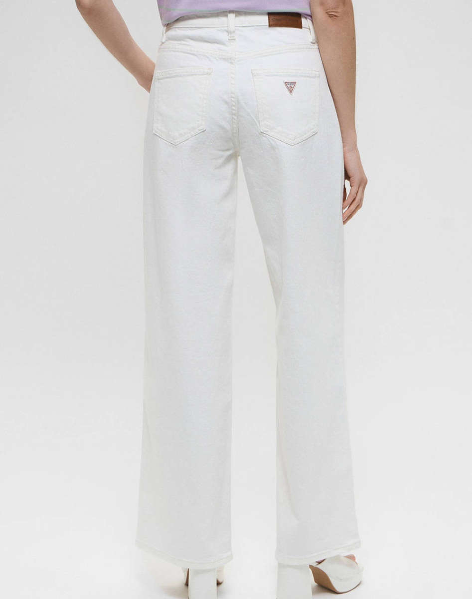 GUESS JEANS GJ G11 WIDE LEG - ECO REGEN CO AGATE STR WHITE ΠΑΝΤΕΛΟΝΙ ΓΥΝΑΙΚΕΙΟ
