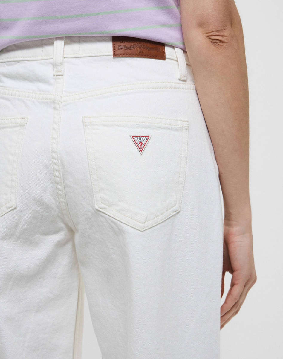 GUESS JEANS GJ G11 WIDE LEG - ECO REGEN CO AGATE STR WHITE ΠΑΝΤΕΛΟΝΙ ΓΥΝΑΙΚΕΙΟ