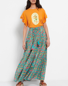 All over printed maxi skirt