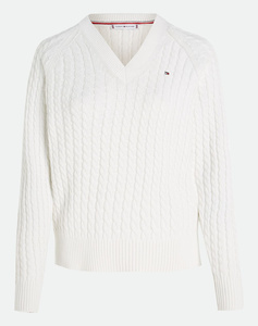 TOMMY HILFIGER CO CABLE V-NK SWEATER