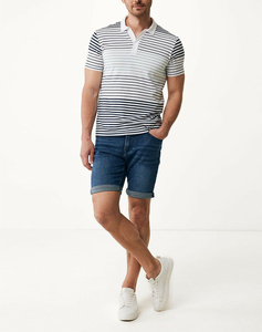 MEXX Striped buttonless polo SS
