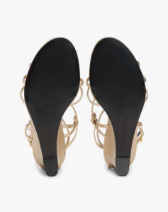 TOMMY HILFIGER METAL LEATHER KNOTS WEDGE SANDAL